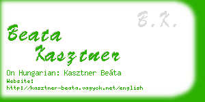 beata kasztner business card